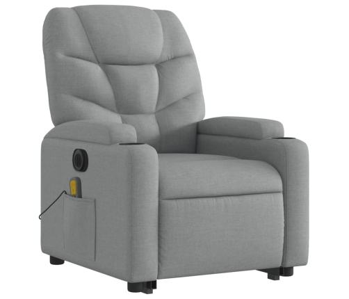 Sillón de masaje eléctrico reclinable elevable tela gris claro