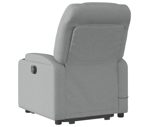 Sillón de masaje eléctrico reclinable elevable tela gris claro