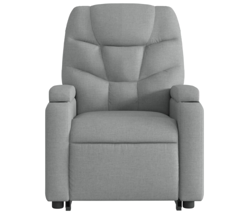 Sillón de masaje eléctrico reclinable elevable tela gris claro