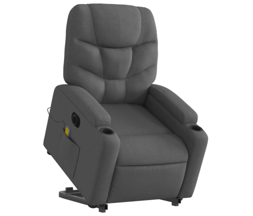 Sillón de masaje eléctrico reclinable elevable tela gris oscuro