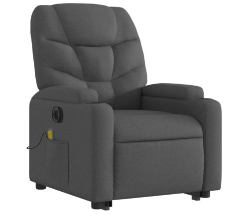 Sillón de masaje eléctrico reclinable elevable tela gris oscuro