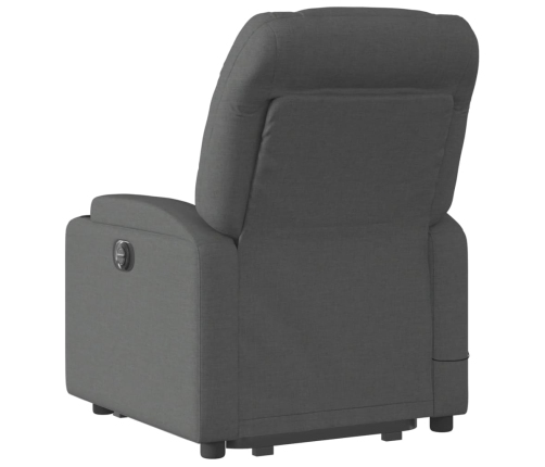 Sillón de masaje eléctrico reclinable elevable tela gris oscuro