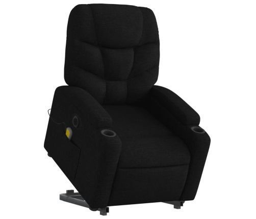 Sillón de masaje eléctrico reclinable elevable tela negro