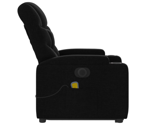 Sillón de masaje eléctrico reclinable elevable tela negro