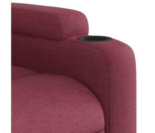 Sillón de masaje elevable eléctrico tela rojo tinto