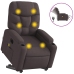 Sillón masaje eléctrico reclinable elevable tela marrón oscuro