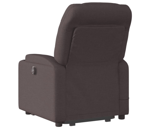 Sillón masaje eléctrico reclinable elevable tela marrón oscuro