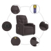 Sillón masaje eléctrico reclinable elevable tela marrón oscuro