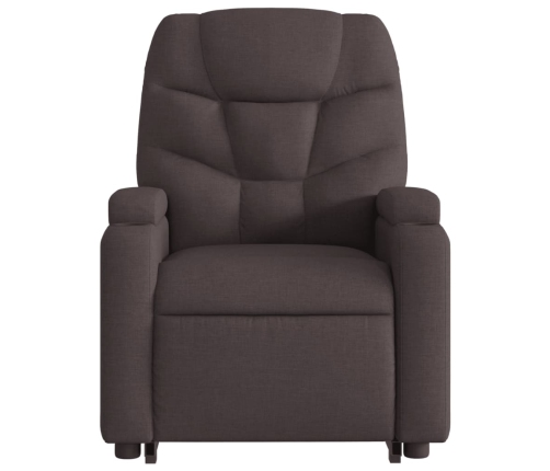 Sillón masaje eléctrico reclinable elevable tela marrón oscuro