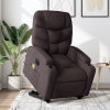 Sillón masaje eléctrico reclinable elevable tela marrón oscuro