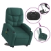 Sillón masaje eléctrico reclinable elevable tela verde oscuro