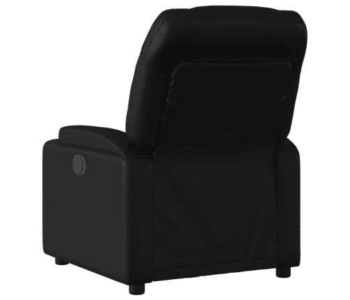 Sillón reclinable eléctrico de cuero sintético negro