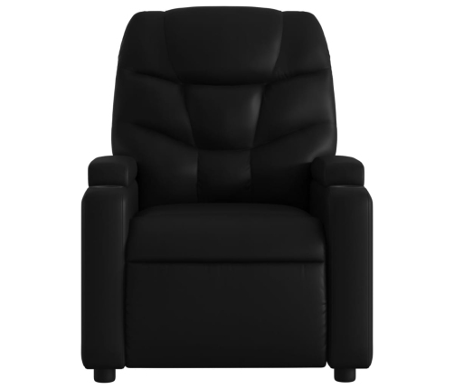 Sillón reclinable eléctrico de cuero sintético negro