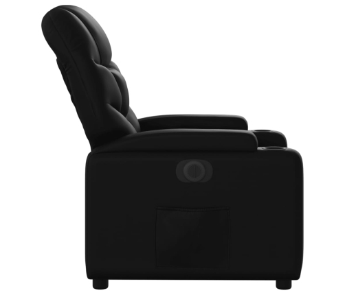 Sillón reclinable eléctrico de cuero sintético negro