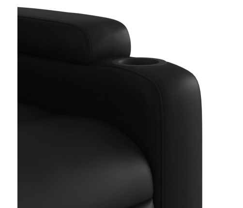 Sillón reclinable eléctrico de cuero sintético negro