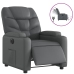 Sillón reclinable eléctrico de cuero sintético gris