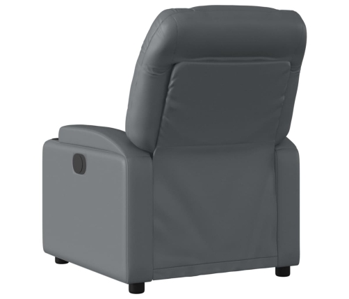 Sillón reclinable eléctrico de cuero sintético gris