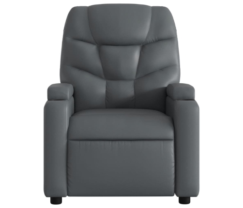 Sillón reclinable eléctrico de cuero sintético gris