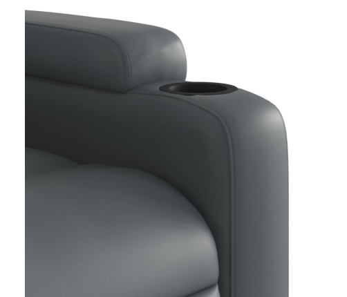 Sillón reclinable eléctrico de cuero sintético gris