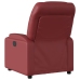 Sillón reclinable eléctrico de cuero sintético rojo tinto