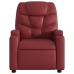 Sillón reclinable eléctrico de cuero sintético rojo tinto