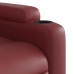 Sillón reclinable eléctrico de cuero sintético rojo tinto