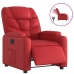 Sillón reclinable eléctrico de cuero sintético rojo