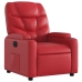 Sillón reclinable eléctrico de cuero sintético rojo