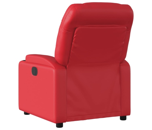 Sillón reclinable eléctrico de cuero sintético rojo