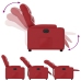 Sillón reclinable eléctrico de cuero sintético rojo