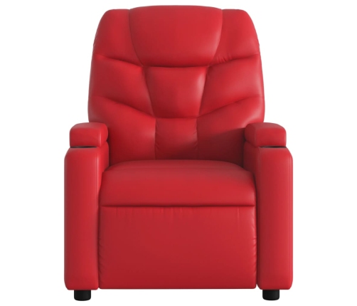 Sillón reclinable eléctrico de cuero sintético rojo