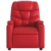 Sillón reclinable eléctrico de cuero sintético rojo