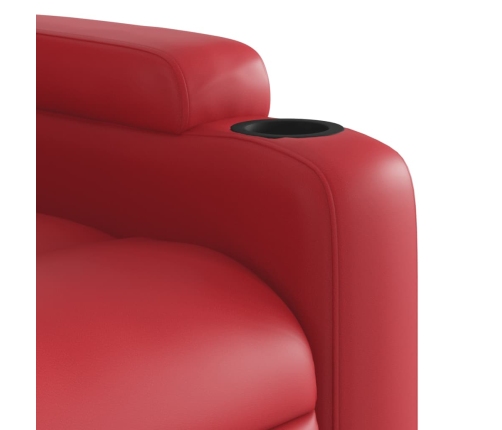 Sillón reclinable eléctrico de cuero sintético rojo