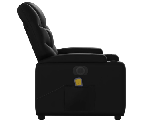 Sillón de masaje reclinable eléctrico cuero sintético negro