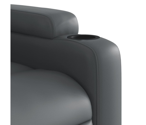 Sillón de masaje reclinable eléctrico cuero sintético gris