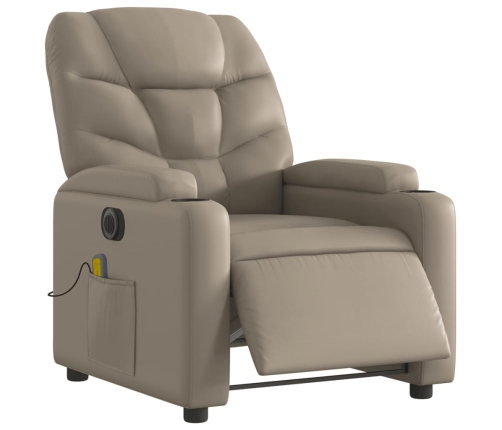 Sillón reclinable de masaje eléctrico cuero sintético capuchino