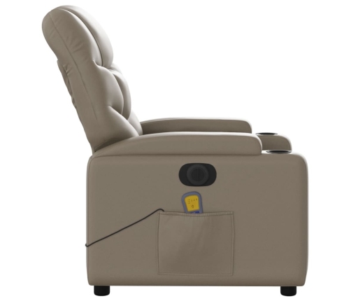 Sillón reclinable de masaje eléctrico cuero sintético capuchino