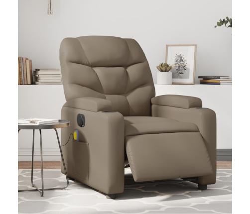 Sillón reclinable de masaje eléctrico cuero sintético capuchino