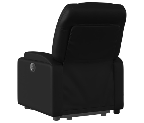 Sillón reclinable elevable cuero artificial negro