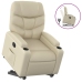 Sillón reclinable elevable cuero artificial color crema