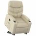 Sillón reclinable elevable cuero artificial color crema