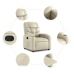 Sillón reclinable elevable cuero artificial color crema