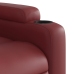 Sillón reclinable elevable cuero artificial rojo tinto