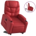 Sillón reclinable elevable cuero artificial rojo