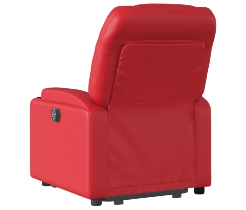 Sillón reclinable elevable cuero artificial rojo