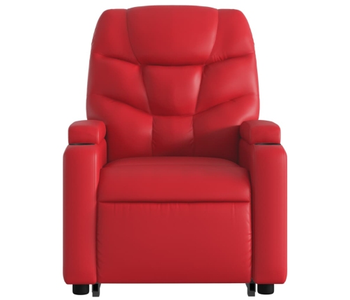 Sillón reclinable elevable cuero artificial rojo