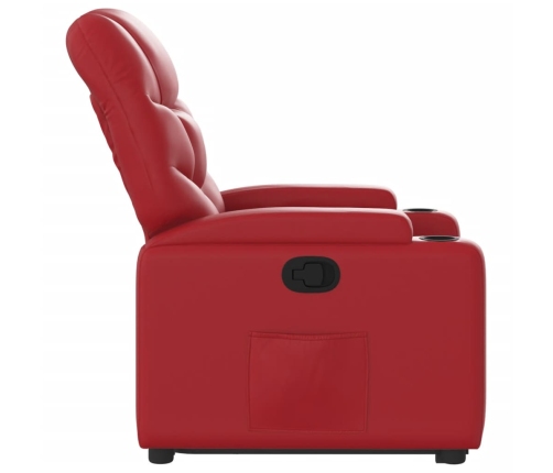 Sillón reclinable elevable cuero artificial rojo