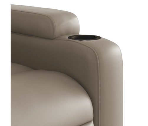 Sillón reclinable elevable cuero artificial color capuchino