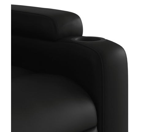 Sillón reclinable de masaje de pie cuero artificial negro