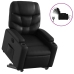 Sillón reclinable y elevable eléctrico cuero sintético negro